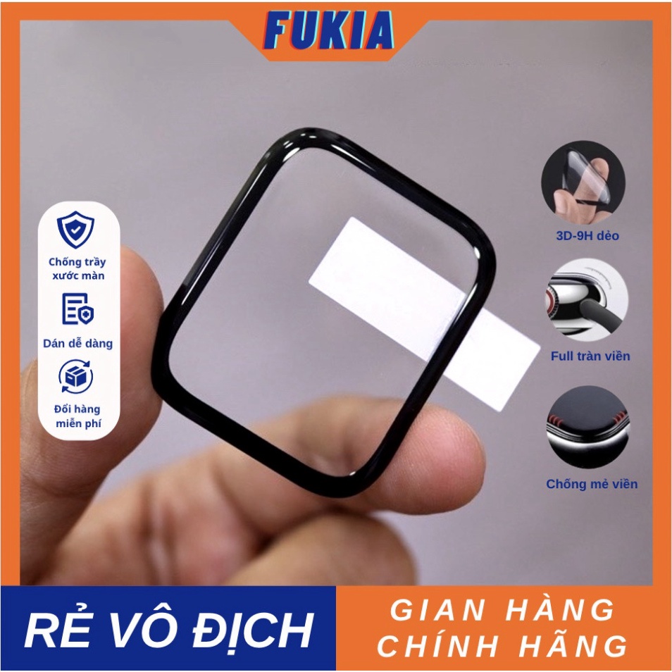 Cường lực 99D full dẻo cho đồng hồ Series 1/2/3/4/5/6/7/8/SE size 38/40/41/42/44/45 mm AW214