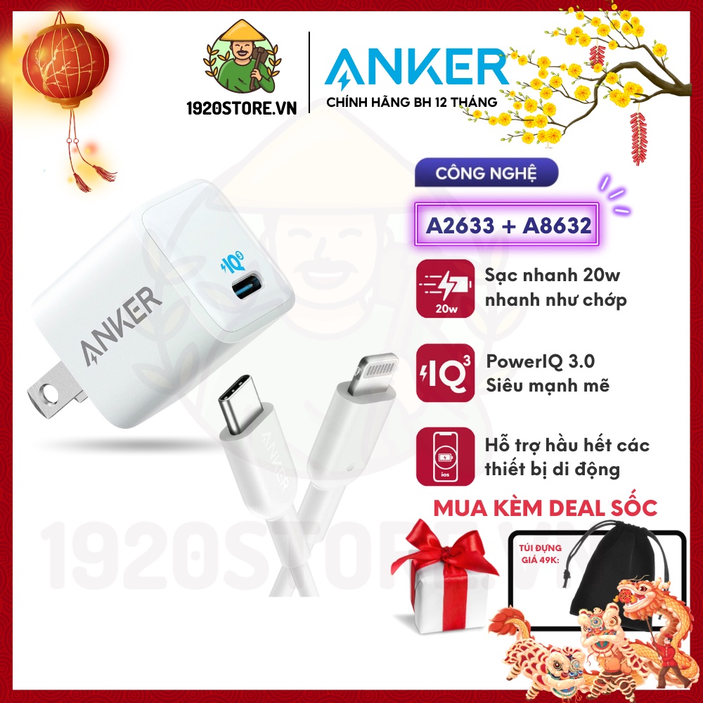Củ sạc ANKER PowerPort III Nano 20W USB PD Type C 20W - A2633 - Chính Hãng BH 12 Tháng