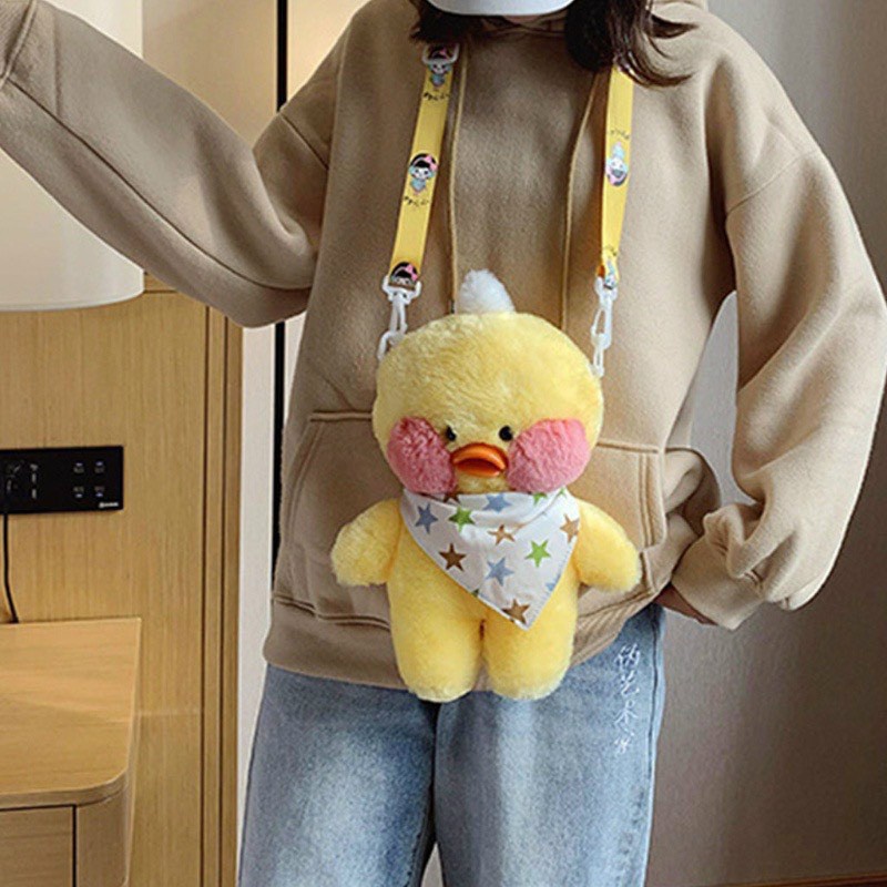 Túi xách nữ balo con vịt lông mềm siêu xinh