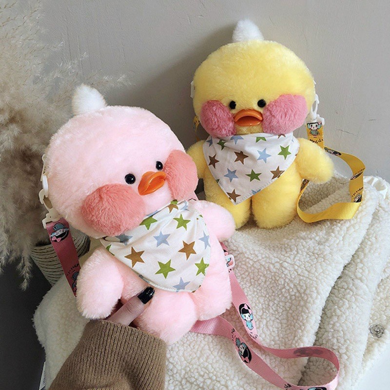 Túi xách nữ balo con vịt lông mềm siêu xinh