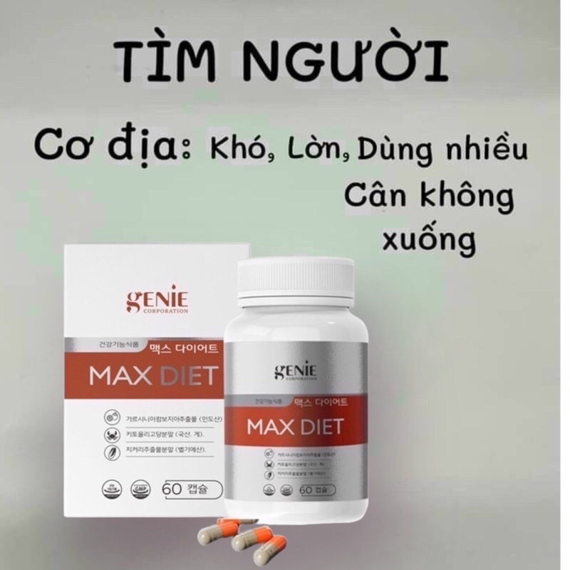 Giảm Cân Max Diet Tách Lẻ 30 viên Cam Kết Giảm 2-6kg