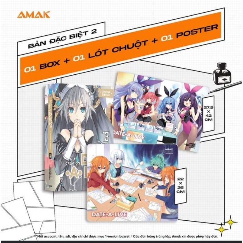 Boxset Date A Live 13 Nguyên Seal - Phiên Bản Lót Chuột ( có df)