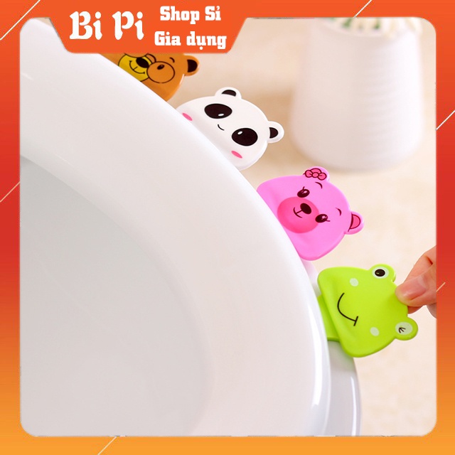 Dụng cụ nhất nắp bồn cầu, miếng dán lật nắp bồn cầu bảo đảm vệ sinh chống vi khuẩn nhiều mẫu dễ thương