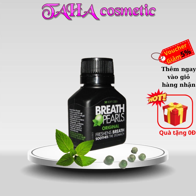 Viên Uống Thơm Miệng Breath Pearls 50 Viên Úc Chính Hãng Khử mùi hôi miệng chính hãng