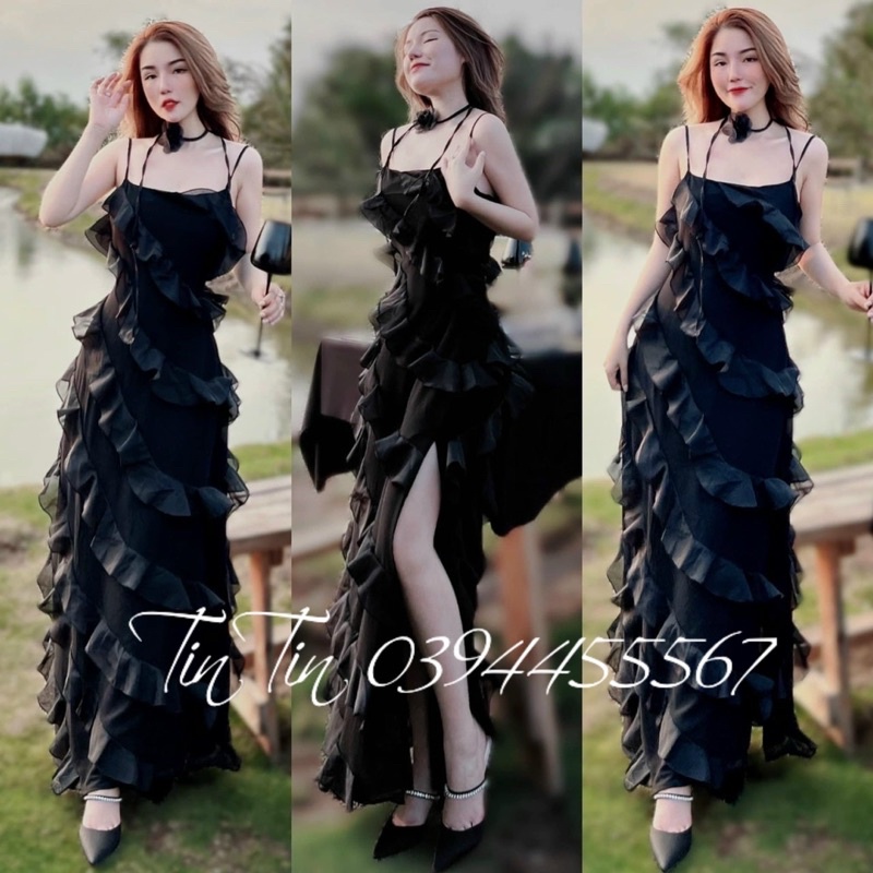 Đầm tiệc đi biển 2S tầng bèo xéo siêu quyến rũ sành điệu phong cách sang chảnh
