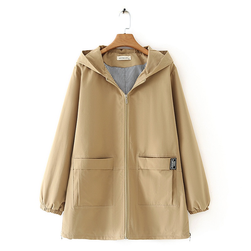 Áo khoác dù kem lót sọc AF size 5XL
