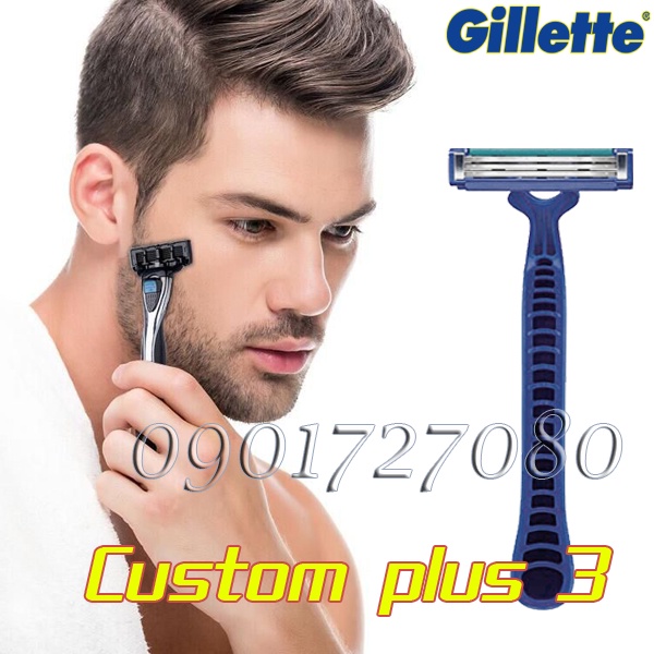 Dao cạo râu Gillette Custom 3plus (03 lưỡi kép) - Mỹ