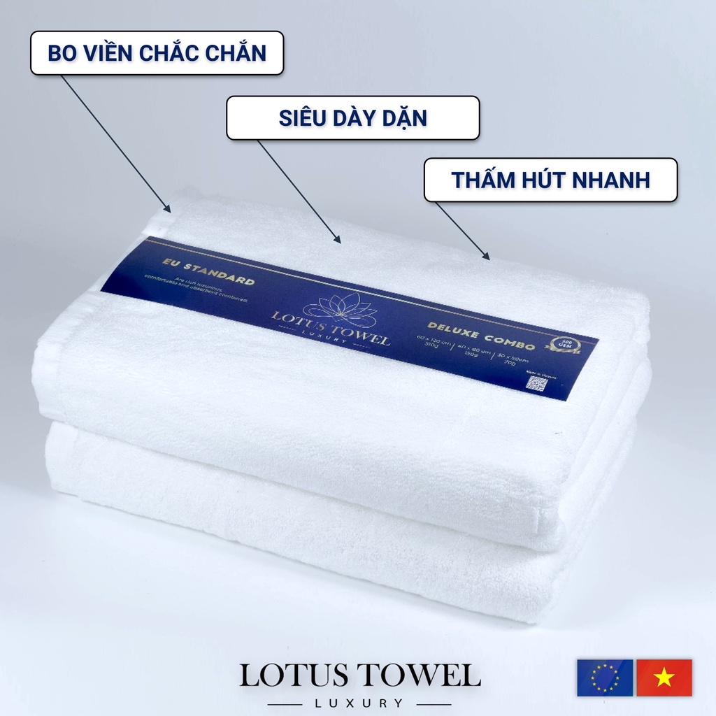 Khăn nhỡ KHÁCH SẠN 35x70cm, 100% COTTON, siêu mềm mịn, thấm hút, dày dặn - LOTUSTOWEL | BigBuy360 - bigbuy360.vn