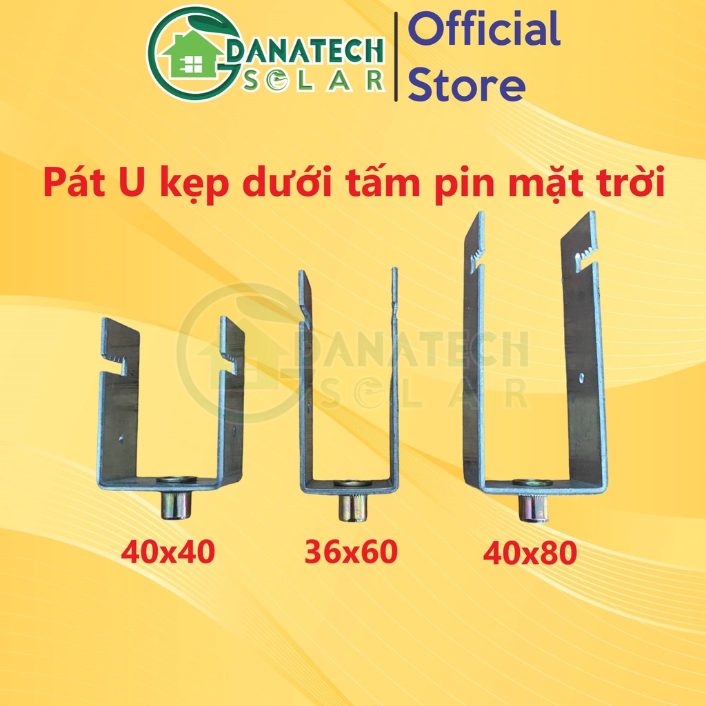 Kẹp U kín nước | Kẹp dưới tấm pin năng lượng mặt trời bằng thép mạ kẽm Inox | kích thước 40x40 | 30x60 | 40x80