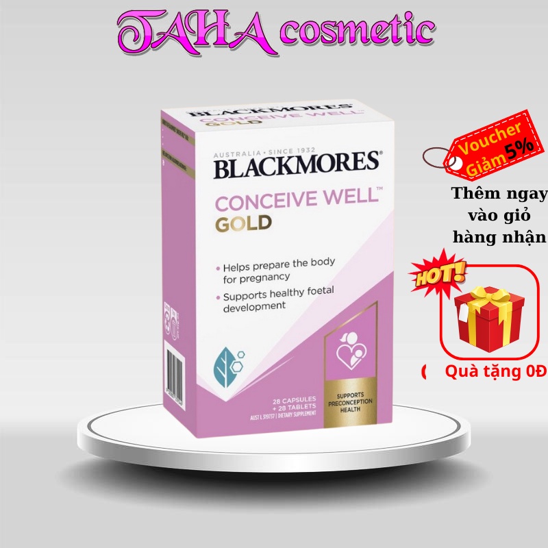 Blackmores Conceive Well Gold - Viên Uống Hỗ Trợ Tăng Khả Năng Thụ Thai, Bổ Trứng 56 Viên Date Mới