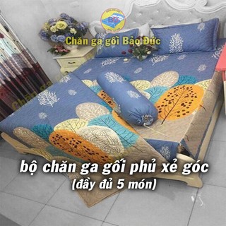 Bộ chăn ga gối phủ trần bông xẻ góc, đủ 5 món