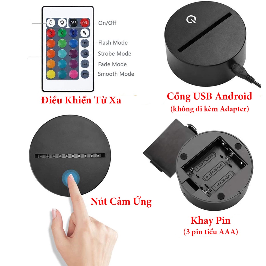 HOT Đèn Led 3D Mẫu Đức Mẹ, chúa Jesus, công giáo, thánh giá