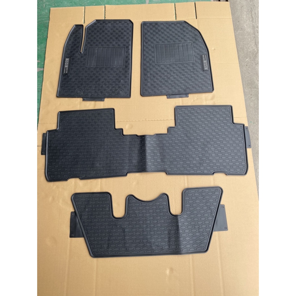 Thảm sàn, Thảm Lót Sàn Cao Su Nissin Đúc Vân Tổ Ong Chuẩn Form Xe Kia Carens