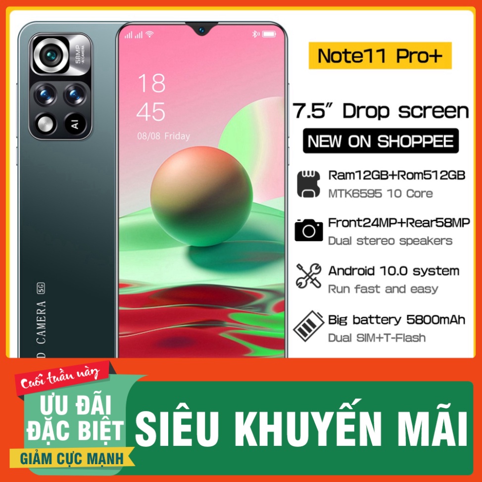 Điện Thoại Note11 Pro Chính hãng 2023 (12GB / 512GB) Android 5g BẢO HÀNH TOÀN QUỐC