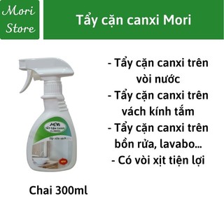 Tẩy cặn canxi MORI, đánh bay cặn canxi trên vòi nước, bồn rửa, vách kính, dung tích 300ml