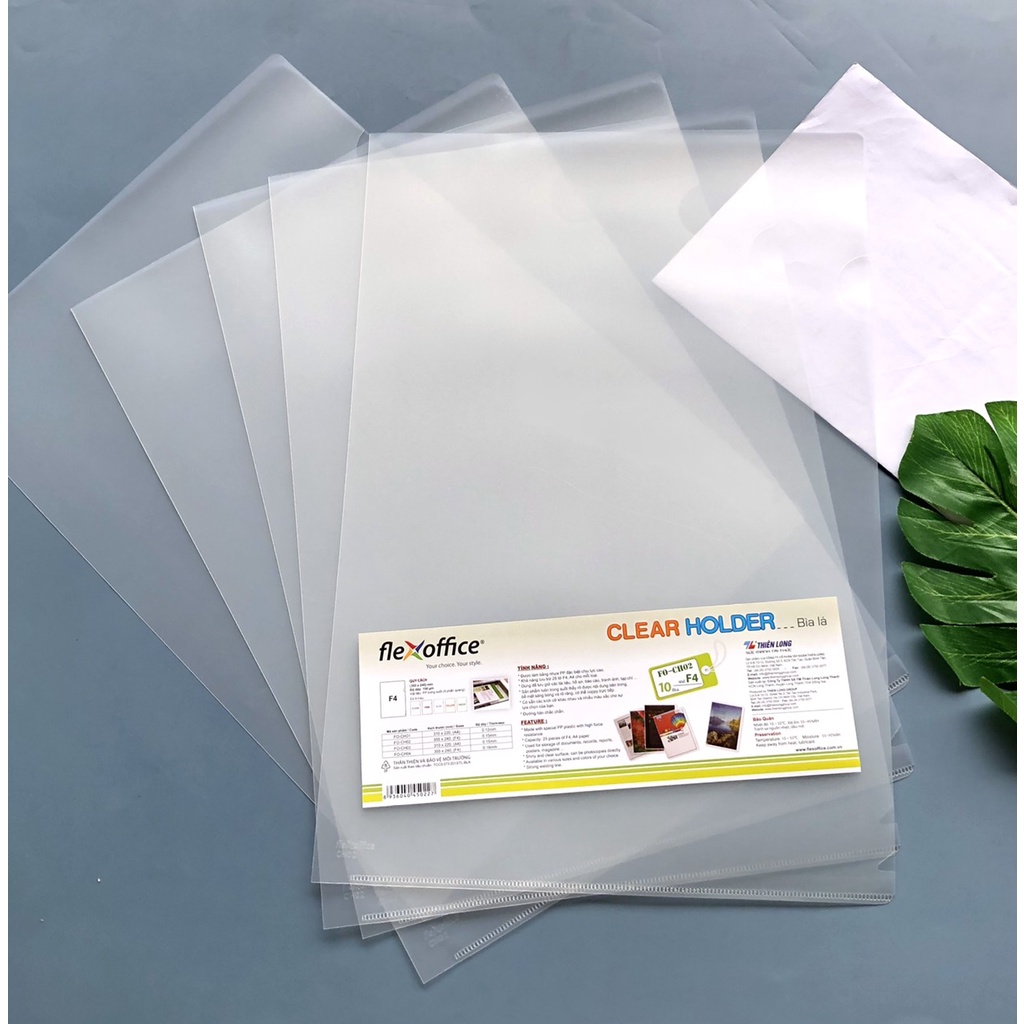 Bìa lá Flexoffice FO-CH03 (10 cái) - Thiên Long - Độ dày 1.15mm, thân thiện môi trường - vpp Diệp Lạc (Sỉ/lẻ)