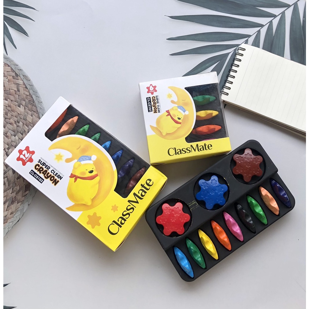 Sáp màu siêu sạch - an toàn trẻ nhỏ Classmate 6-12 màu(CL-CS101/CS102) - Hàng chính hãng - vpp Diệp Lạc (sỉ/lẻ)