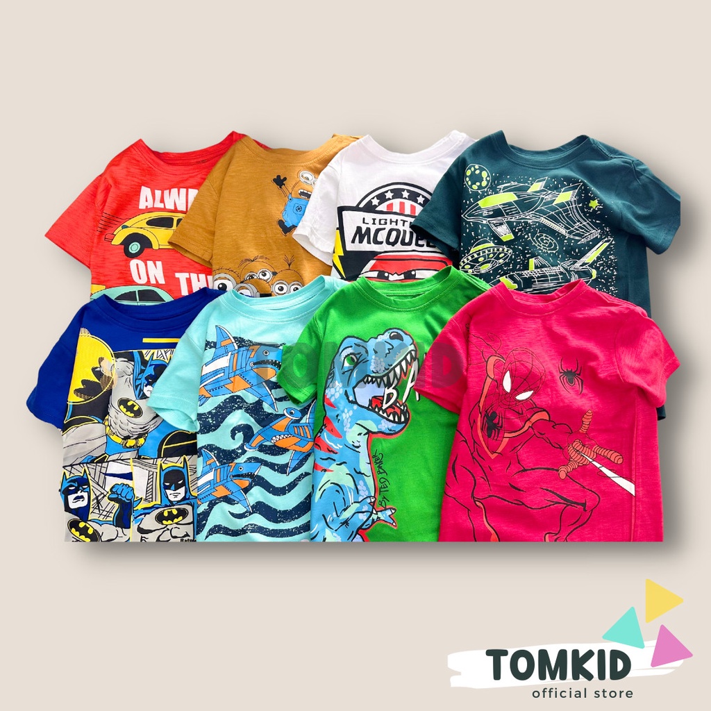 Đồ bộ cho bé trai bộ cộc tay cho bé chất cotton xuất chính phẩm dày dặn thoáng mát không nhão vải 10-42kg Tomkids