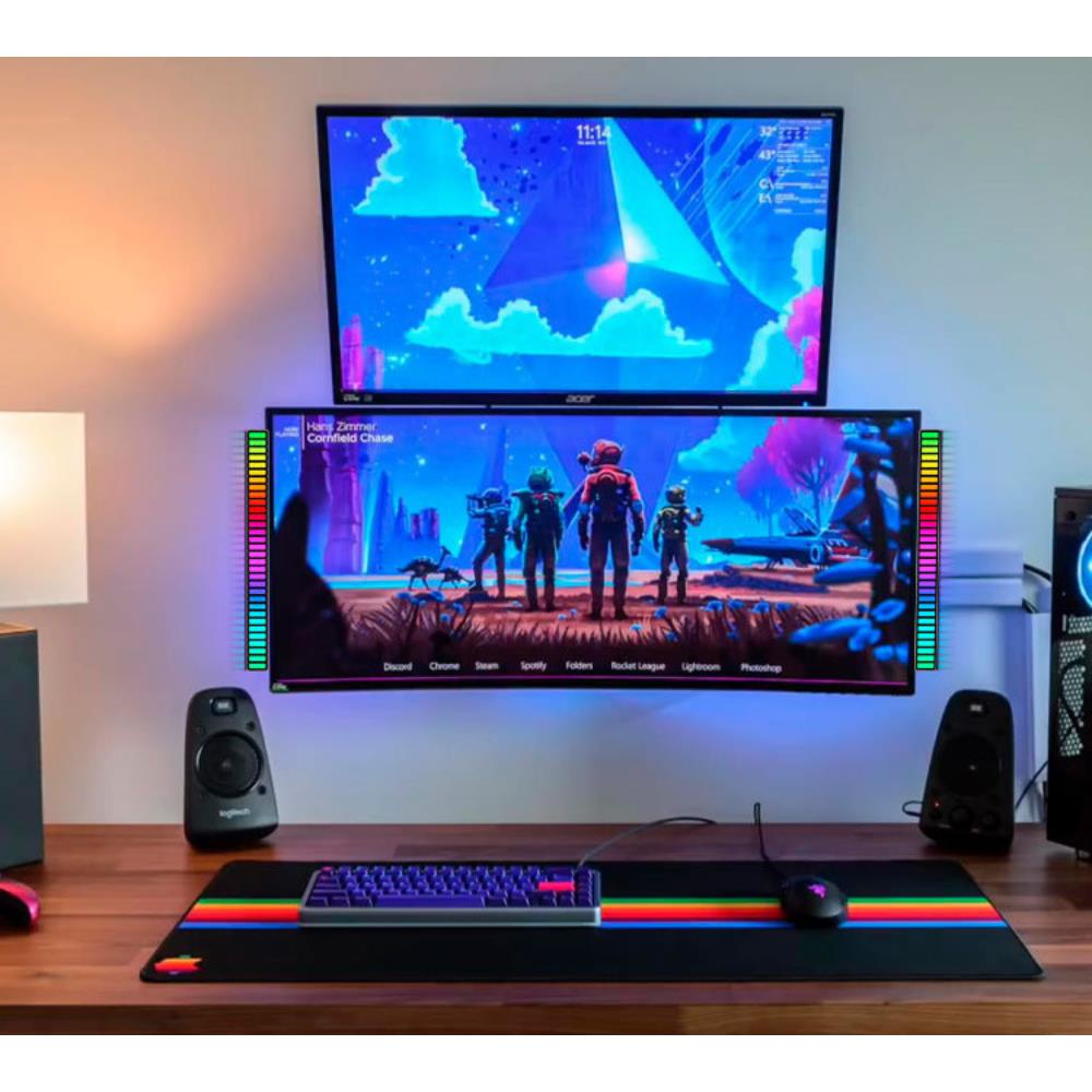 Thanh led rgb nháy theo nhạc, đèn led theo nhạc cảm ứng 32 Hạt - Sử Dụng Nguồn Usb Cắm Trực Tiếp, Không Dùng App