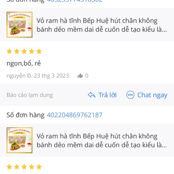 Vỏ ram hà tĩnh loại đặc biệt 500g khoảng 100 lá hút chân không phơi sương dẻo dễ bóc chiên giòn chả giò nem rán chả ram