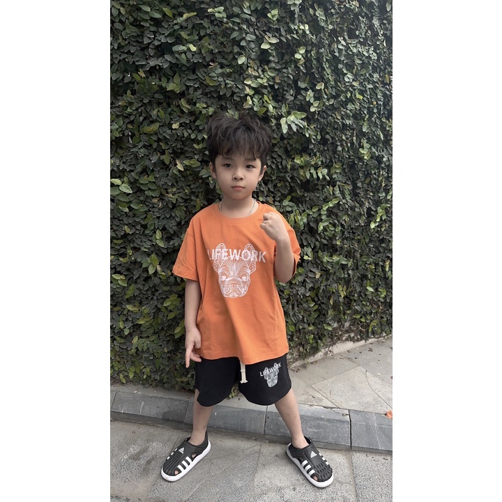🔥SALE SỐC💯 Sét cotton hè cho bé  Chó LW Cam 2BKids