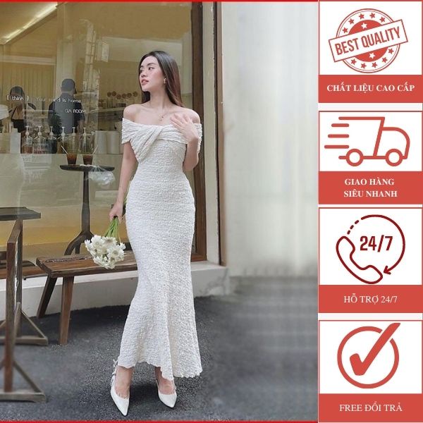 Đầm Body Trễ Vai Nhún Sang Chảnh - D0586