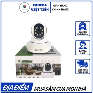 Camera wifi trong nhà xoay 360 độ carecam 3 râu r8 2.0mp full hd 1080p, xoay theo chuyển động, xem đêm có màu