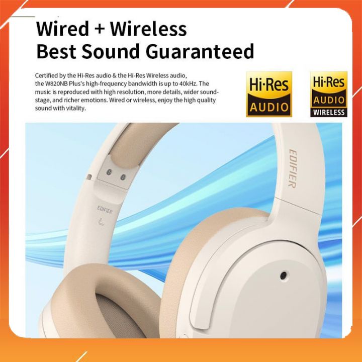 Edifier W820NB Plus - Tai Nghe Không Dây Bluetooth 5.2, ANC, Hi-Res Wireless, Màng Loa 40mm