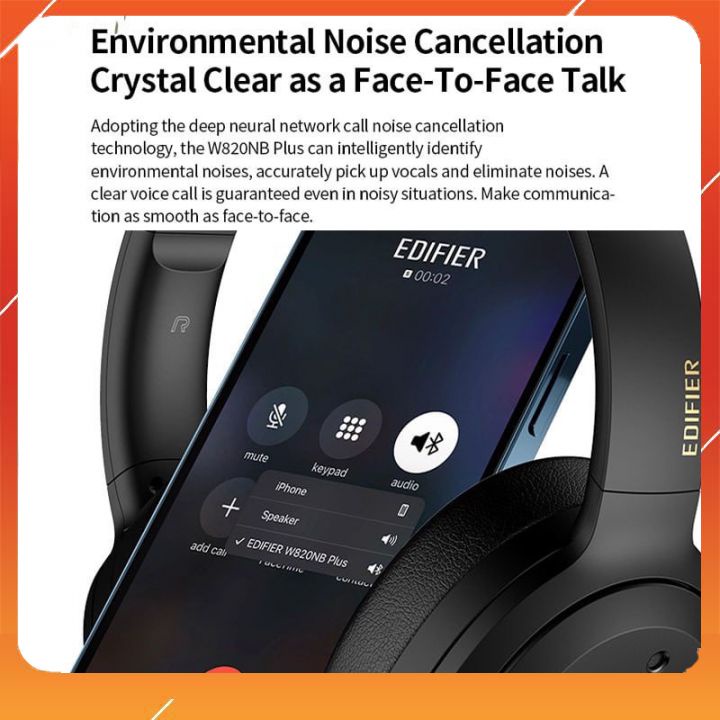 Edifier W820NB Plus - Tai Nghe Không Dây Bluetooth 5.2, ANC, Hi-Res Wireless, Màng Loa 40mm