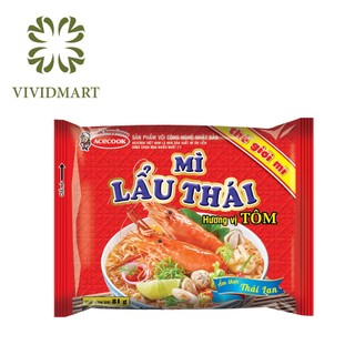  - ACECOOK - Mì lẩu Thái Tôm / Mì ăn liền lẩu thái Tôm (Mì lẩu Thái hương vị Tôm - Mì Thế giới mì) (81g/gói)