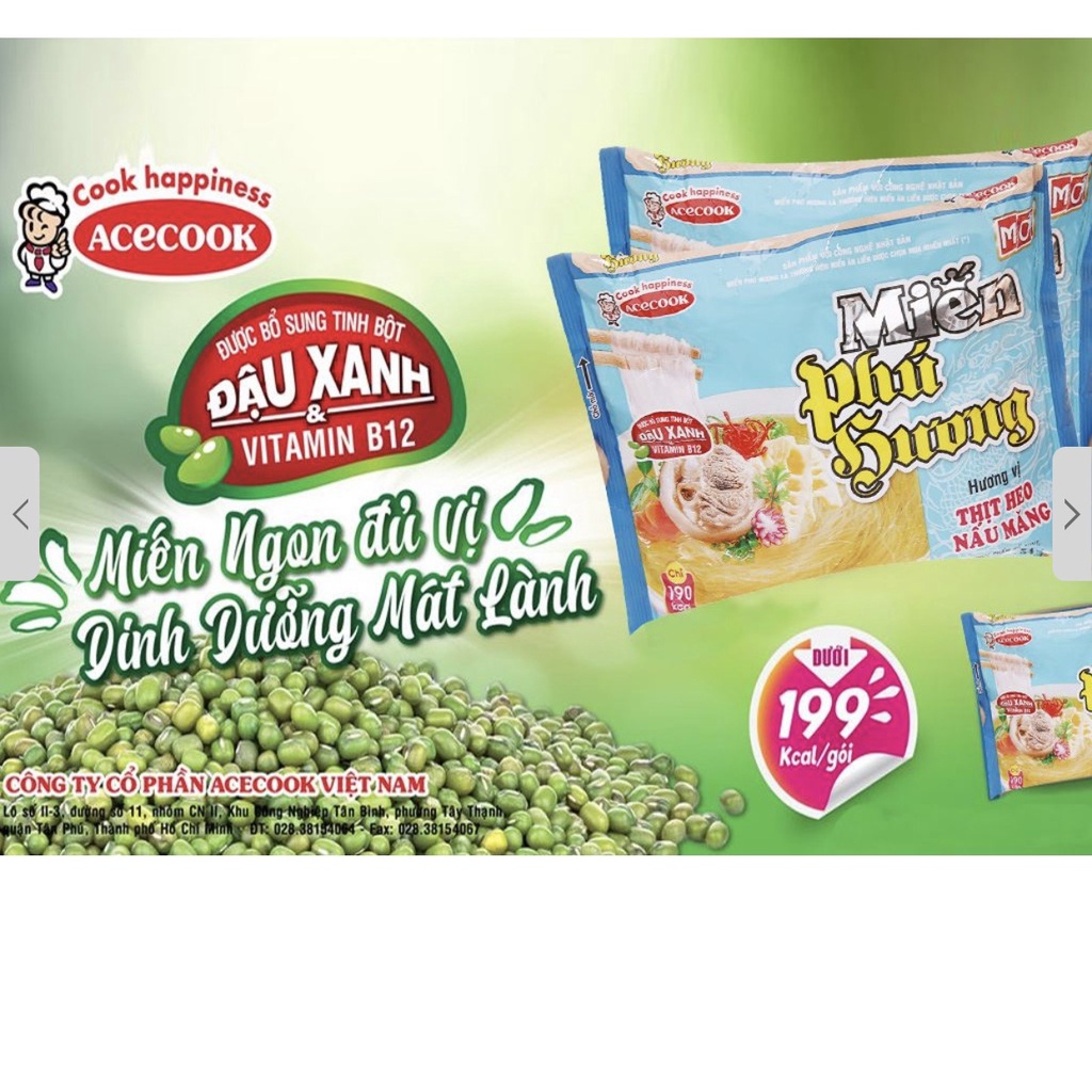 Combo 10 gói  miến ăn liền Phú Hương vị thịt heo nấu măng