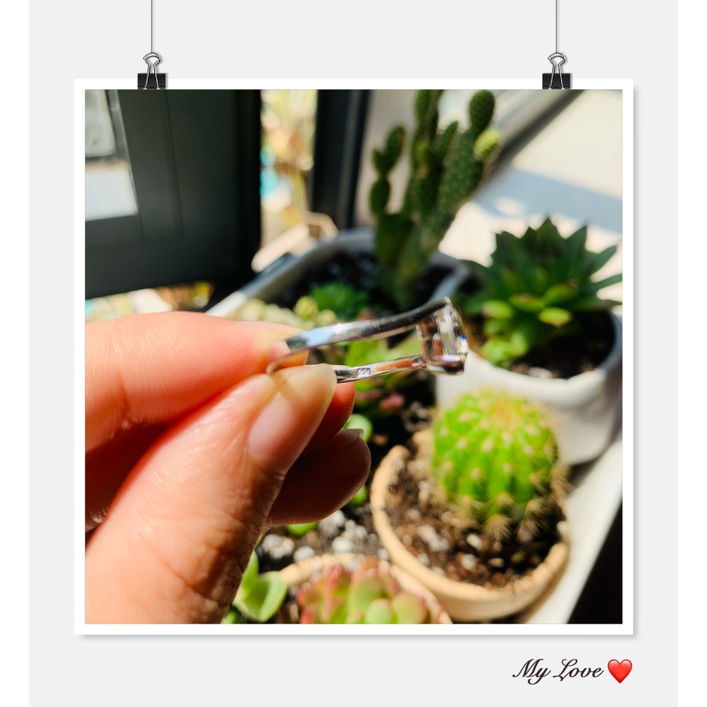 N4.1323 Nhẫn bạc đ.á Cz khía 7 màu trong vắt   | 2hand |