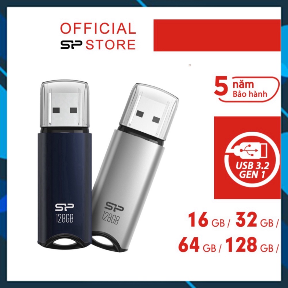 USB 3.0 Silicon Power Marvel M02 Hỗ trợ cổng USB 3.2 Gen 1 16GB/32GB/64GB/128GB -BH 5 năm - Giảm giá kịch sàn