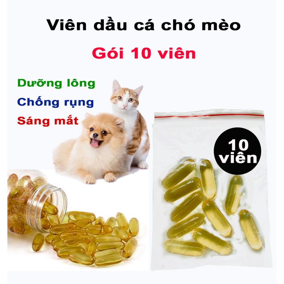 Lẻ 10 Viên dầu cá chó mèo chống rụng lông