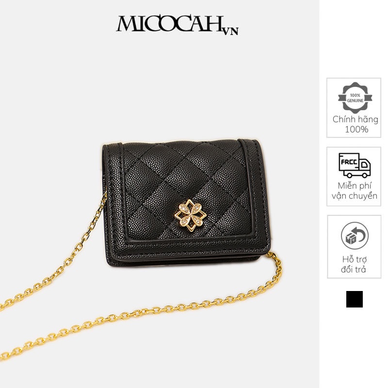 Ví nữ đựng thẻ card mini sang trọng ô trám Nucelle nhỏ xinh đeo chéo MicocahVN NJ068