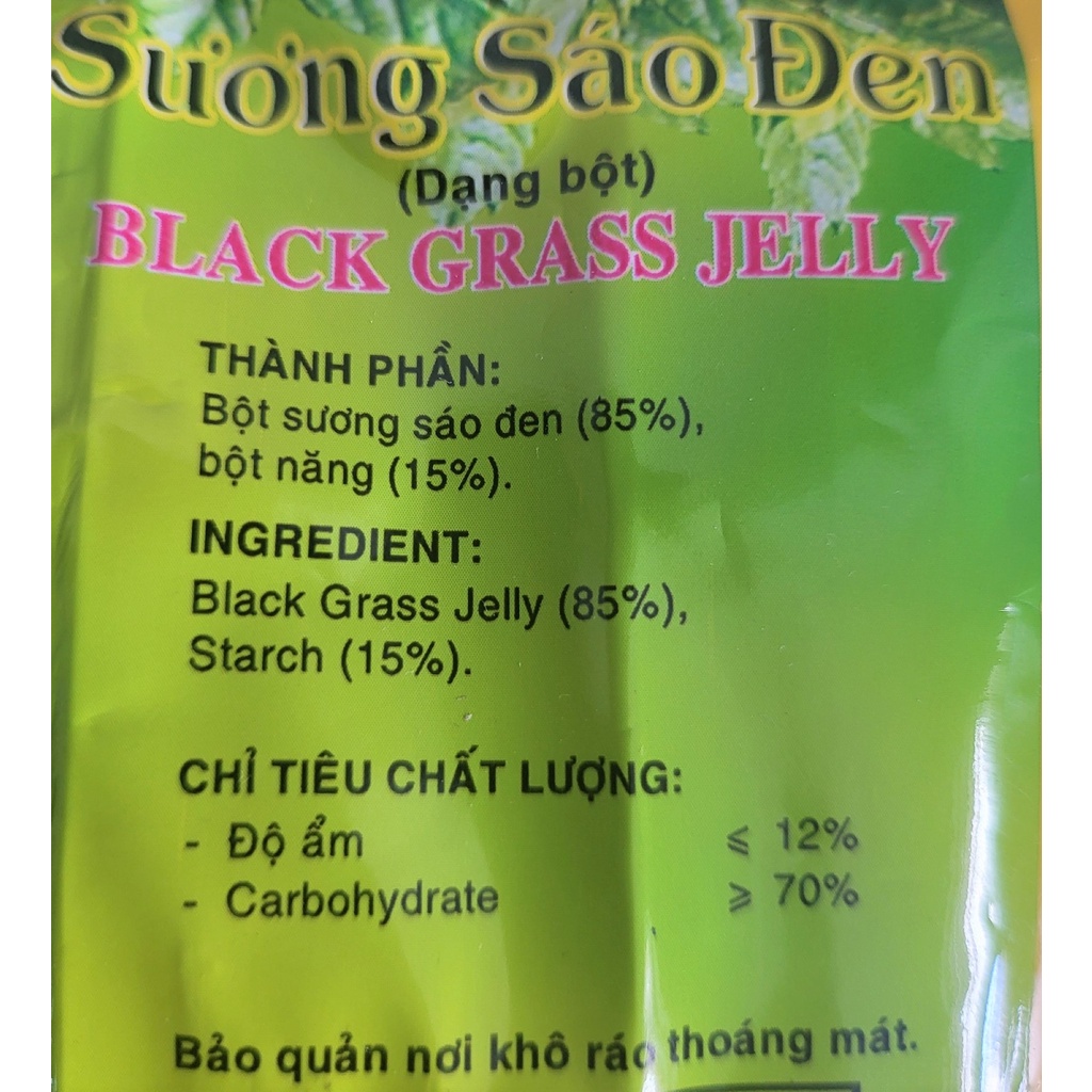 [Túi 50g – ĐEN ] BỘT RAU CÂU SƯƠNG SÁO [VN] 3K Black Grass Jelly Powder (rc3k)