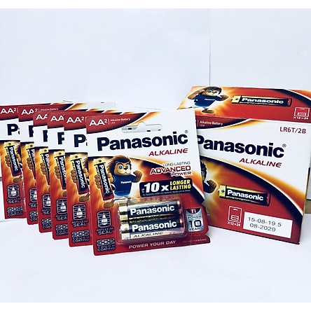 Vỉ 2 viên Pin Panasonic Alkaline AA2 LR6T/2B-V dùng cho đồ chơi,đồng hồ,remote-Hàng chính hãng-Bảo Hành 6 tháng
