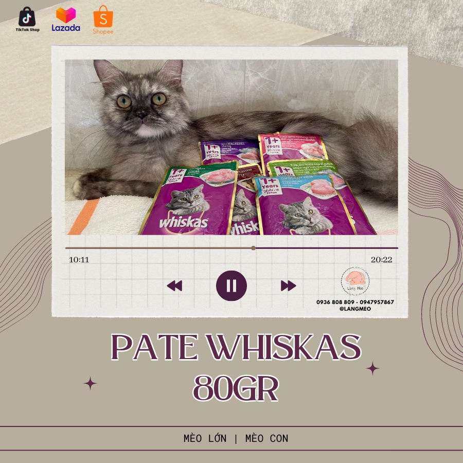 Pate Whiskas - thức ăn ướt 80gr