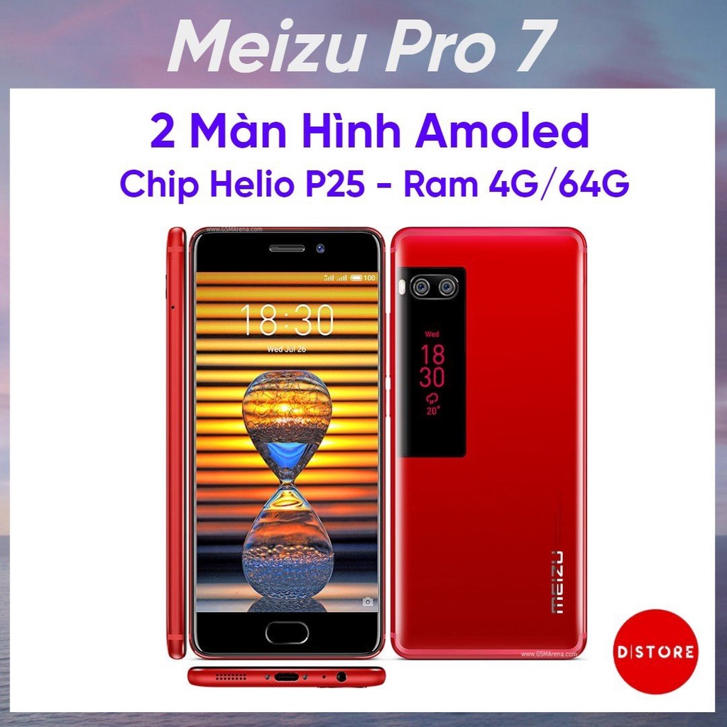Điện thoại Meizu Pro 7 2 màn hình Amoled - Ram 4G/64G Helio P25