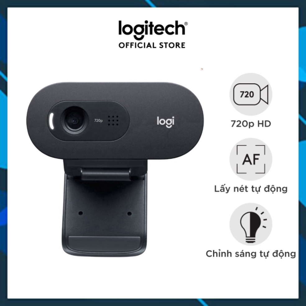 Webcam Logitech C270 720p HD - Góc cam 55o, mic giảm ồn, tự chỉnh sáng, chụp ảnh 3MB - Giảm giá kịch sàn