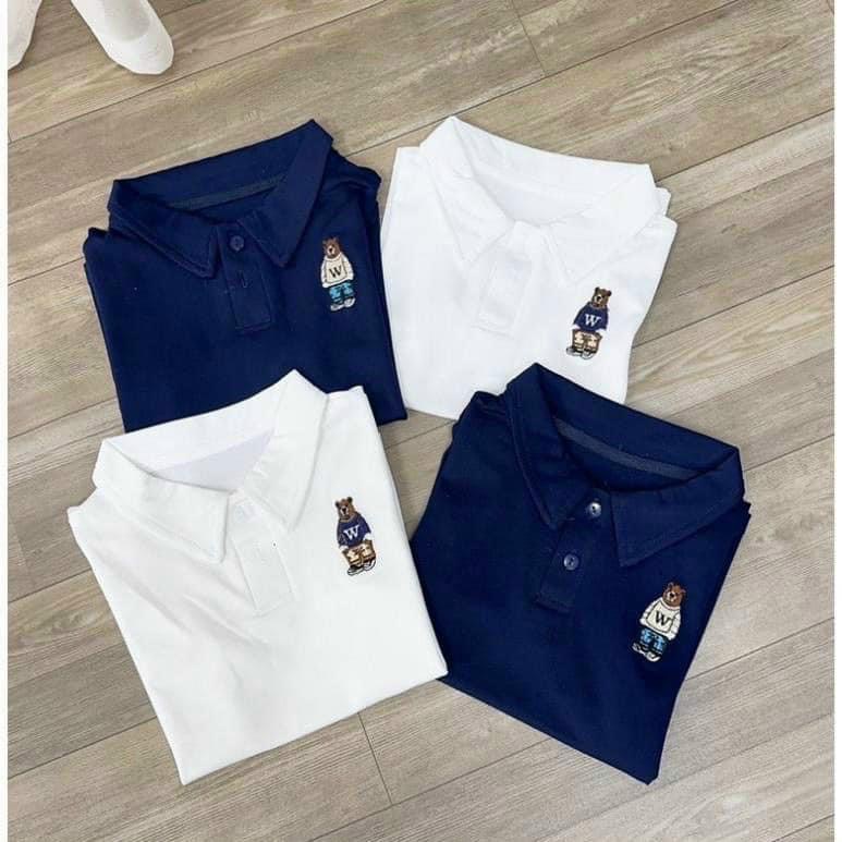 Áo phông polo có cổ Nam nữ thêu gấu Cao cấp Thương Hiệu Cemos, Áo Thun Polo Nam Nữ Có Cổ Trẻ Trung Cemos