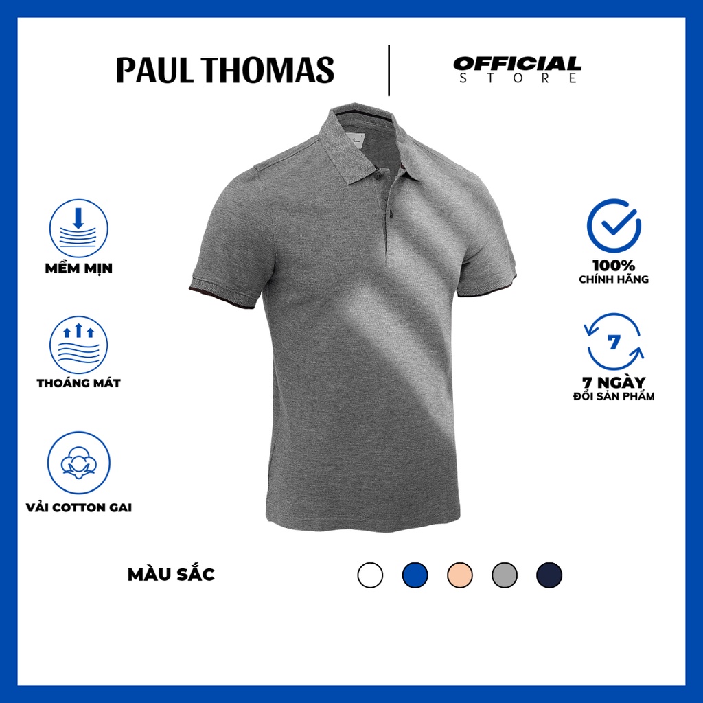 ÁO POLO NAM CỘC TAY TRƠN KẺ VIỀN TAY - PAUL THOMAS