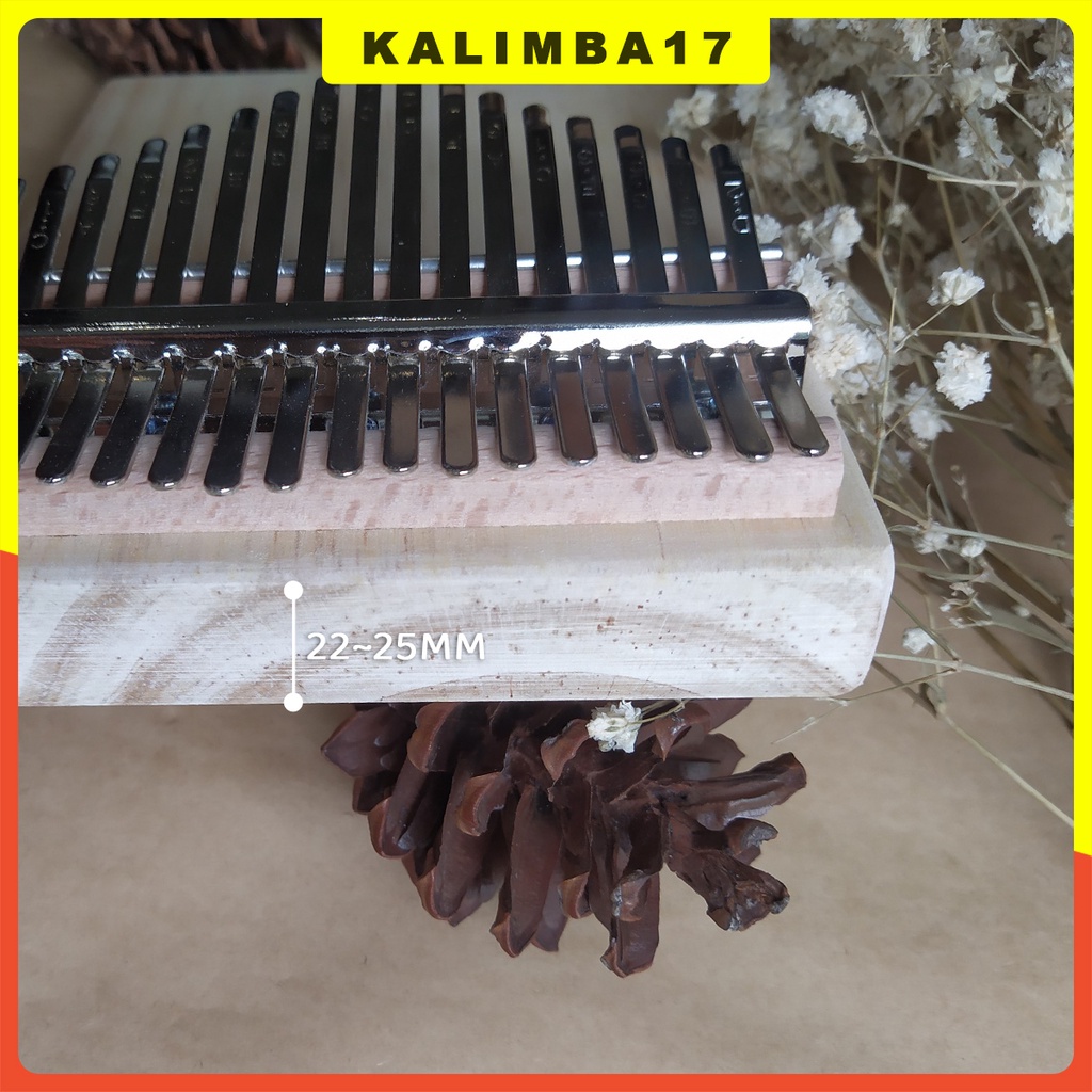 Đàn kalimba 17 phím hình chữ nhật nhiều màu KL34, Kalimba rẻ nguyên khối khắc hình dễ thương tặng kèm phụ kiện