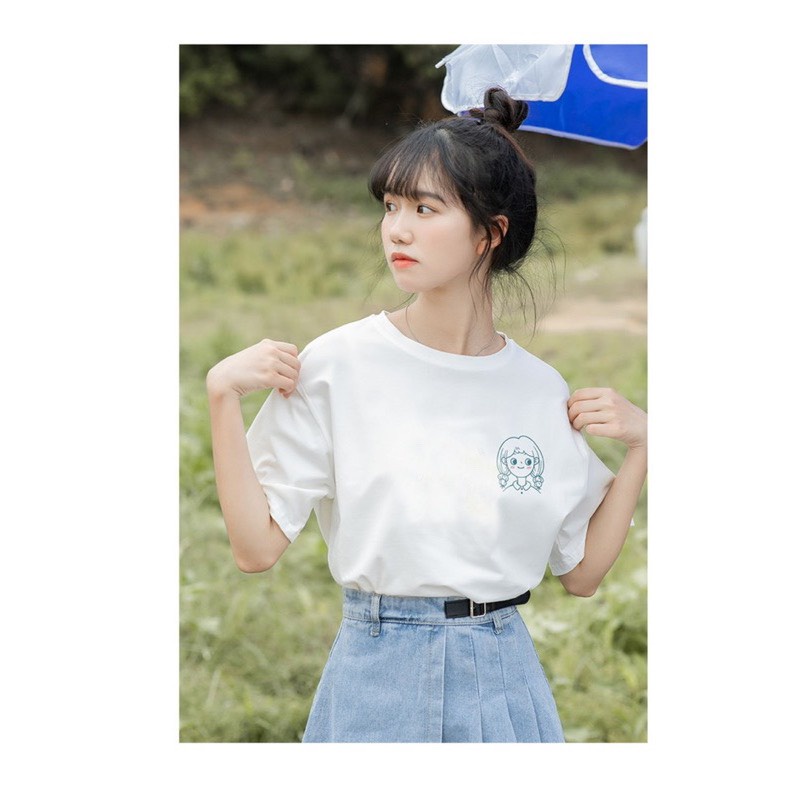 Áo thun cotton in hình ALICEVN1990, áo thun nữ  trẻ trung in hình giá rẻ chất cotton 100%