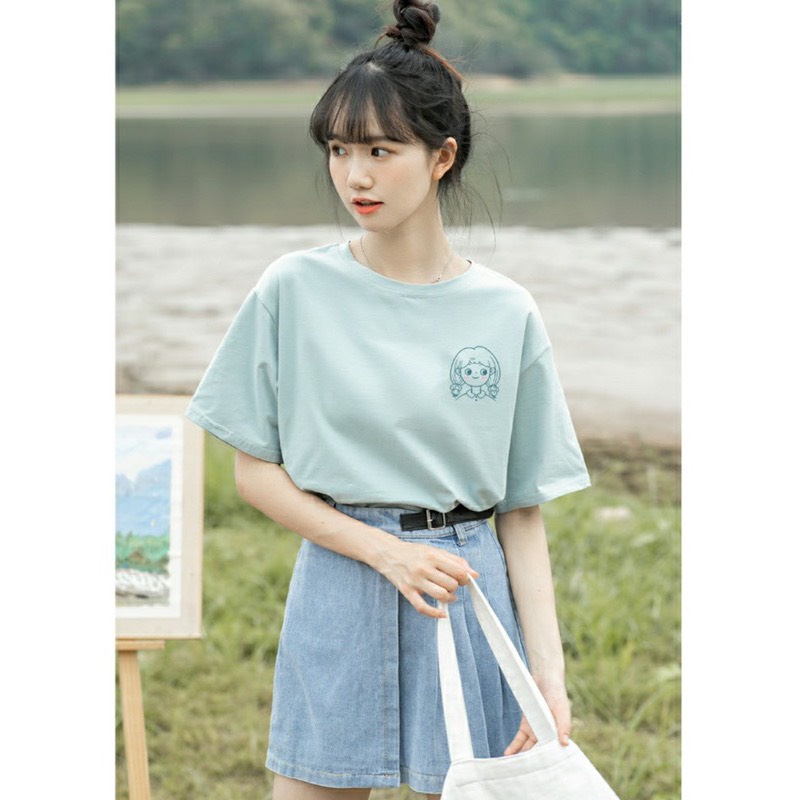 Áo thun cotton in hình ALICEVN1990, áo thun nữ  trẻ trung in hình giá rẻ chất cotton 100%