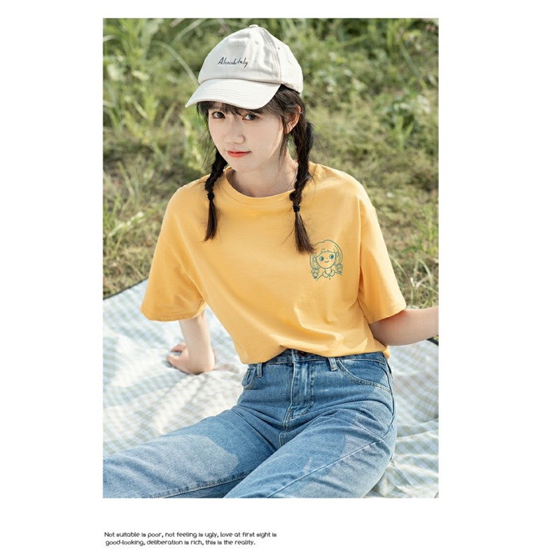 Áo thun cotton in hình ALICEVN1990, áo thun nữ  trẻ trung in hình giá rẻ chất cotton 100%