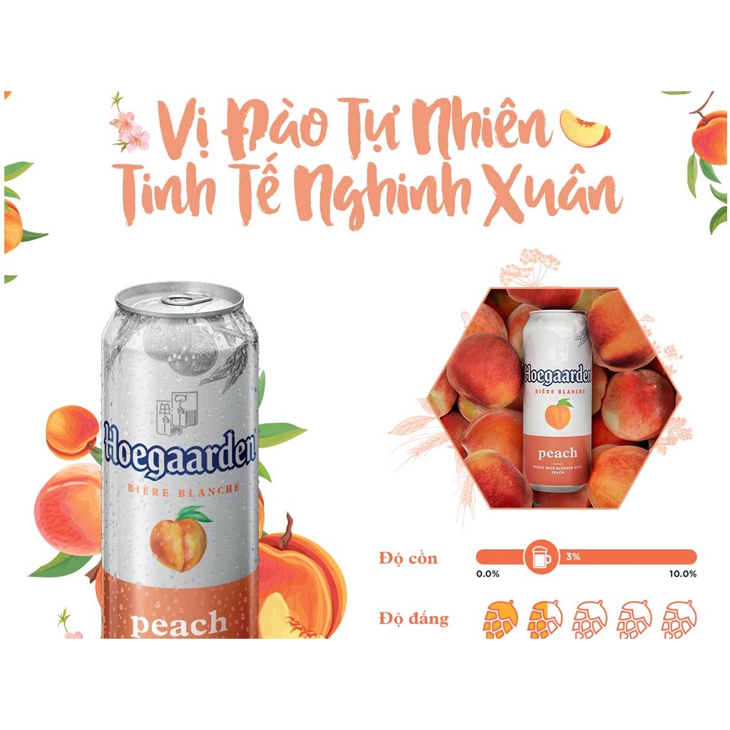 Bia Hoegaarden Peach vị đào lon 500ml