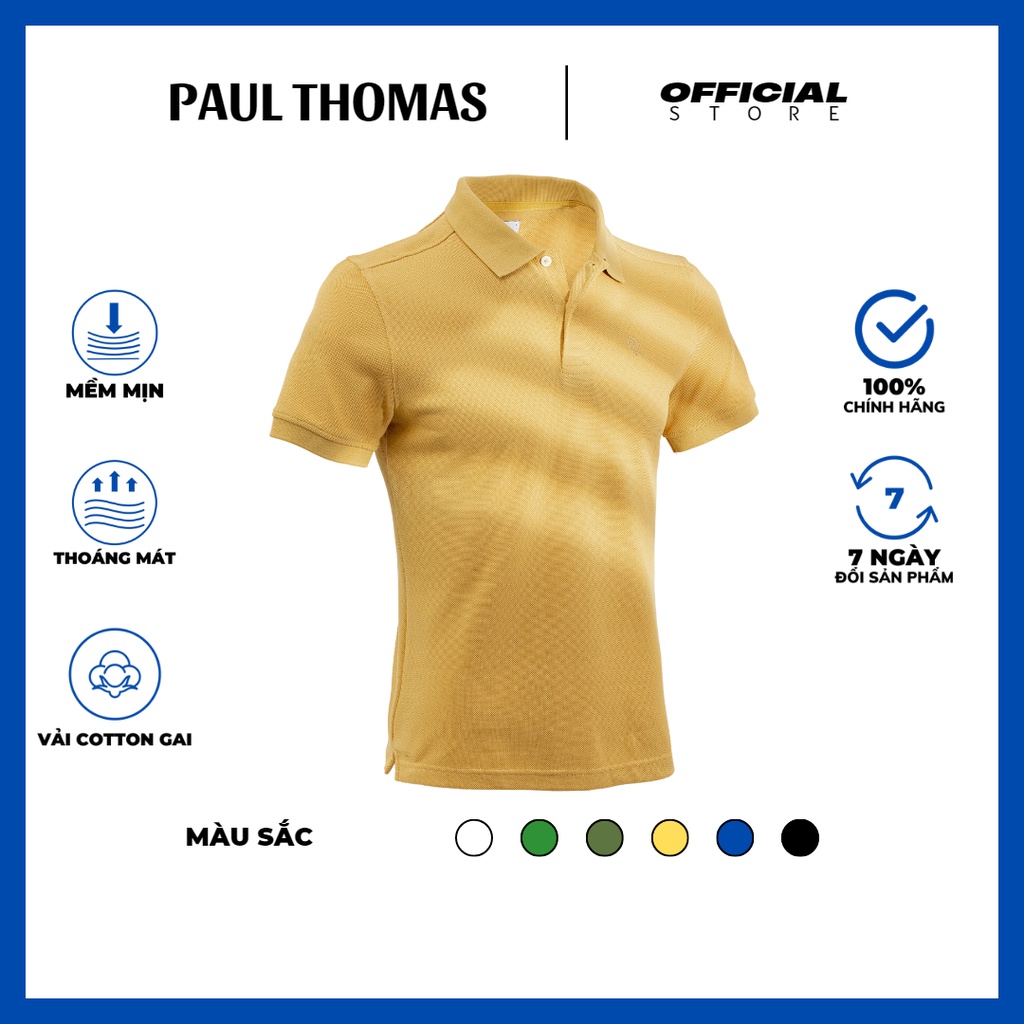 ÁO POLO NAM CỘC TAY CAO CẤP, CHẤT LIỆU THẤM HÚT MỒ HÔI, LOGO NGỰC THÊU HÌNH, HÀNG CHÍNH HÃNG - PAUL THOMAS
