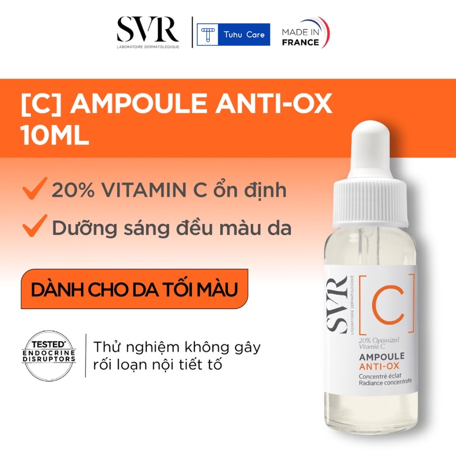 Serum Vitamin C SVR  Ampoule Anti-Ox 10ml Dung Dịch Dưỡng Da Dạng Lỏng Giúp Làm Sáng Da Và Chống Nhăn