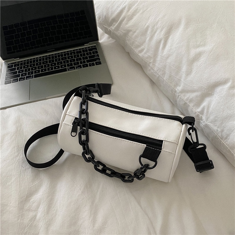 Túi đeo chéo trống kèm dây xích trendy mã 1677 hàng Quảng Châu có sẵn